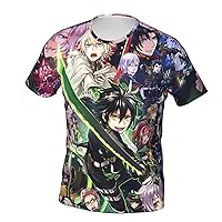 Anime Seraph of The End T Shirt Boy's Summer O-Neck Tops Casual Short Sleeves Tee