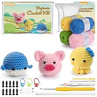 RQWZBCHX Animals Beginners Crochet Kits - Crochet Set for Starters Adult Kids with Step-by-Step Video Tutorials and Enough Yarns, Hook, Accessories