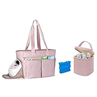 Fasrom Pump Carrying Bag Bundle with Breastmilk Cooler Bag Fits 4 Large Baby Bottles up to 9 Ounce