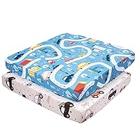 Cloele Square Playard/Playpen Fitted Sheets Perfect for 36 X 36 Portable Playard Mattresses - 2 Pack Square Pack and Play Crib Sheets - Ultra Soft Microfiber Car Fitted Playpen Sheet for Baby