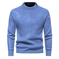 Men's Ribbed Knit Sweater Crewneck Slim Fit Lightweight Pullover Casual Basic Fall Winter Warm Jumper Sweaters