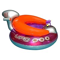 SWIMLINE ORIGINAL Inflatable UFO Spaceship Pool Float Ride On With Fun Constant Flow Laser Ray Gun Water Squirter For Kids | Cool Retro Style | For Beach Ocean Pool Lake | Extra Thick Large Floatie