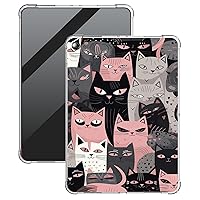 Cats with Pink Eyes Clear Case for Kindle Fire HD 8 & Fire HD 8 Plus Tablet (12th Generation 2022 Release),Lightweight Transparent TPU Shockproof Protective Cover for Fire HD 8 Tablet