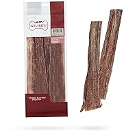 GigaBite 10 to 12 Inch Beef Gullet Jerky Strips (10 Pack) - All Natural, Free Range Beef Esophagus Taffy Dog Treat by Best Pet Supplies