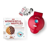 DASH DMWGS001RD Machine for Individual, Paninis, Hash Browns, & other Mini waffle maker, 4 inch, Red Gift Set
