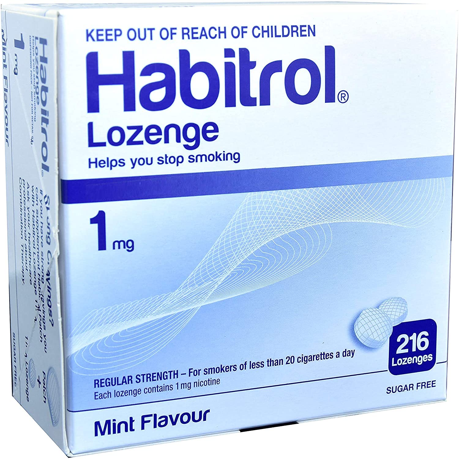 Habitrol Nicotine Lozenge 1mg Mint Flavor. 2 Packs of 216 Lozenges (Total 432)