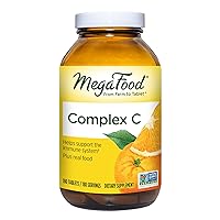 Complex C - Vegan Immune Support Supplement with Vitamin C 250 mg, Made with Real Food Including Orange, Cranberry & Brown Rice, Gluten-Free, Kosher