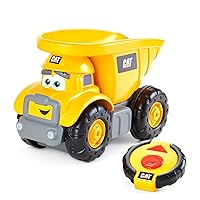 CAT Construction Toys, Junior Crew Lil' Movers Remote Control Truck, RC Car + Dump Truck, Working Headlights, with Child Friendly Controller