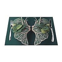 6 PCS PVC Placemats Set Lungs Poster Placemats Non-Slip Insulation Place Mats Washable PVC Table Mats for Kitchen Table Dinner Wedding Parties 18 x 12 Inch
