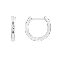 PAVOI 14K Gold Plated Sterling Silver Post Cubic Zirconia Huggie Earrings | Small Round Huggie Stud Fashion Hoop Earrings for Women in Gold Plating
