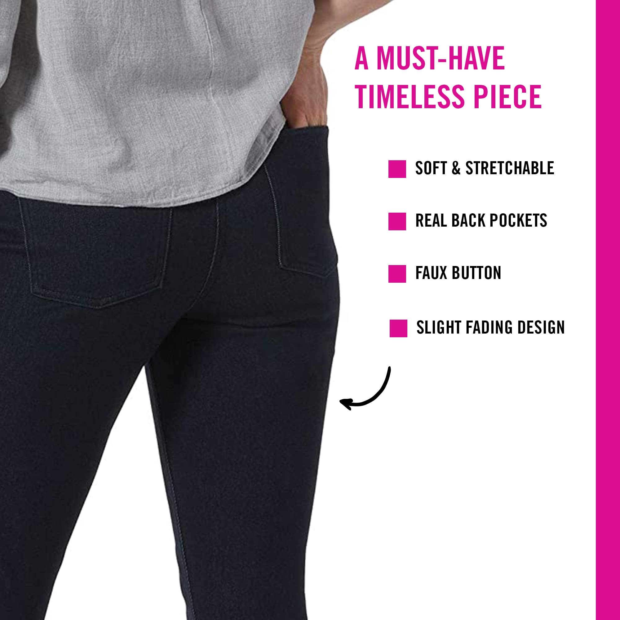 HUE Women’s Ultra Soft High Waist Denim Leggings - Comfortable and Stylish Women's Jeggings