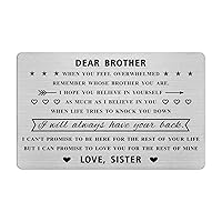 Brother Steel Wallet Card, 3.35x2.13 Inch, Personalized with Meaningful Words, Great Gift for Wedding, Birthday, Christmas, Father's Day