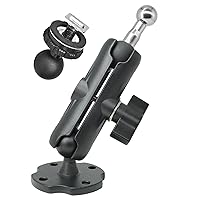 Aluminum GPS Mount, 17mm Ball Mount and T-Bolt Ball Mount 2 in 1,Fit for Garmin GPS & Backup Camera Monitor, Heavy-Duty Drill Base, Arm with 25mm/1inch Ball Joint