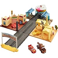 Mattel Disney and Pixar Cars On The Road Toys, Playset with 2 Toy Cars & Light-Up Countdown, Includes Lightning McQueen & Mater Truck