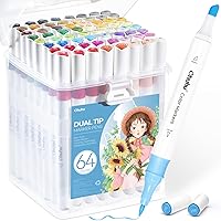 Ohuhu Markers For Adult Coloring Books 60 Colors & 12 Glitter