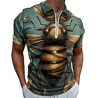 Bee Love Men’s Polo Shirt Slim Fit Short Sleeve Golf Shirts Casual Work T Shirts