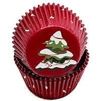 Chef Craft Paper Patterned Cupcake Liners, 50 Count, Red/Green/White