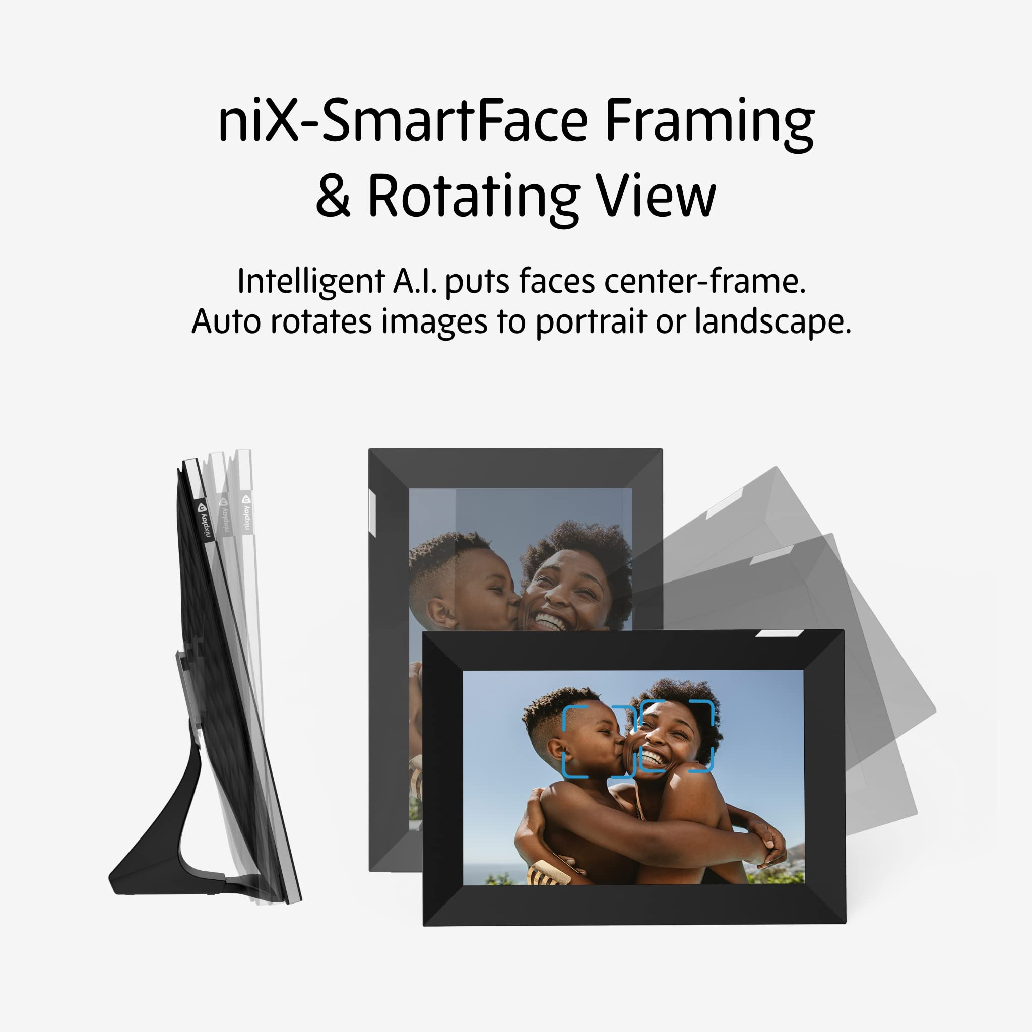 Nixplay W10K - Black Silver 10.1 inch Touch Screen Digital Picture Frame with WiFi - Unlimited Cloud Photo Storage - Share Photos and Videos Instantly via Email or App - Preload Content