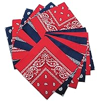 S&S Worldwide Bandanas, Red/Blue Western, Pack of 12