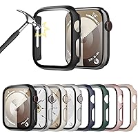 8-Pack for Apple Watch Series 3 Case Screen Protector 42mm, Hard PC Ultra Thin Protective Cover Bumper with Built-in Tempered Glass Film for iWatch 3 42mm