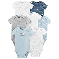 Carter's Baby Boys' 7-Pack Short-Sleeve Original Bodysuits (6 Months, Blue)