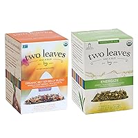 Two Leaves and a Bud Wellness Bundle - Organic Better Belly Ginger Tea (15 Sachets) and Organic Energize Tea (15 Sachets)