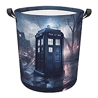 Doctor Dr Who Police Box Mice Large Laundry Basket Hamper Bag Washing with Handles for College Dorm Portable