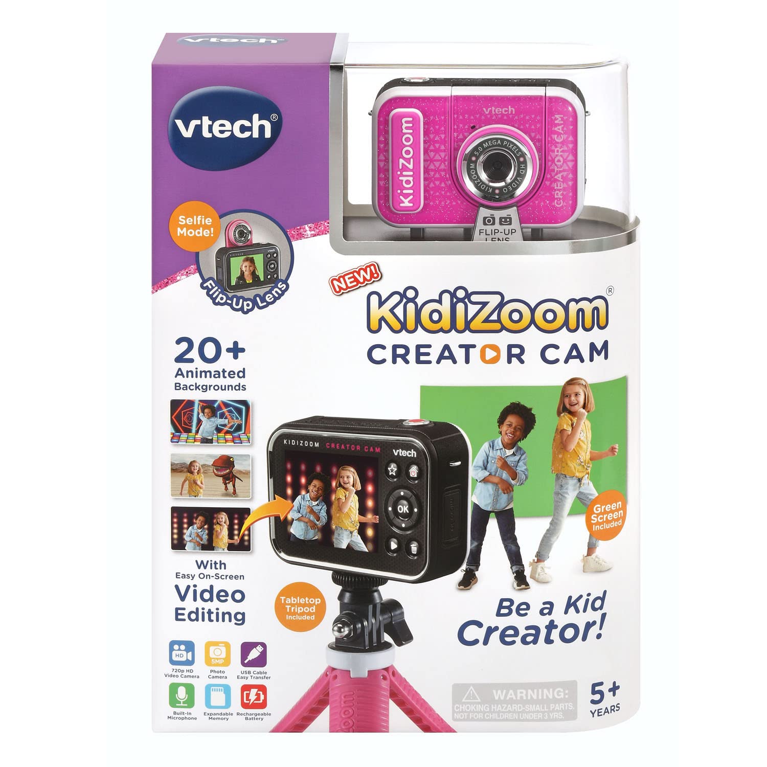 VTech KidiZoom Creator Cam, Glitter Pink