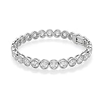 Fabulous Silhouette Bracelet, Round Cut 4.76CT, Colorless Moissanite Bracelet, White Gold Plated 925 Sterling Silver, Wedding Gift, Engagement Gift, Perfact for Gift Or As You Want