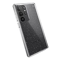 Speck Products Presidio Perfect Clear Glitter Case Fits Samsung Galaxy S23 Ultra, Polycarbonate ,Clear/Clear with Platinum Glitter