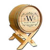 Personalized Oak Wedding Barrel Gift Card Box Holder (5 Gallon) - Engraved Wedding Table Decorations For Reception, Cards Boxes for Wedding Ceremony - Alternative Signature Guest Book (B505)