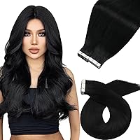 Tape in Extensions Black Human Hair Extensions Tape in Jet Black Hair Extensions Tape in Human Hair Salon Quality Hair Real Hair Extensions 10 Inch #1 40pcs 60g