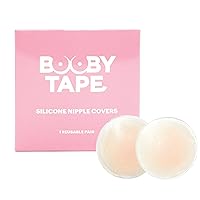 Booby Tape Silicone Nipple Covers, Reusable, Seamless Breast Pasties, 1 Pair