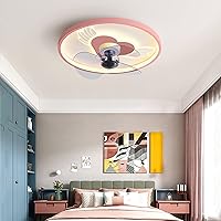 Fan Lights, Ceilifan Lights with Remote Control Ceilifans with Lights for Bedroom Ceilifans Withps Silent in Lighticeilifan Lightifan Light Ceiling/Pink