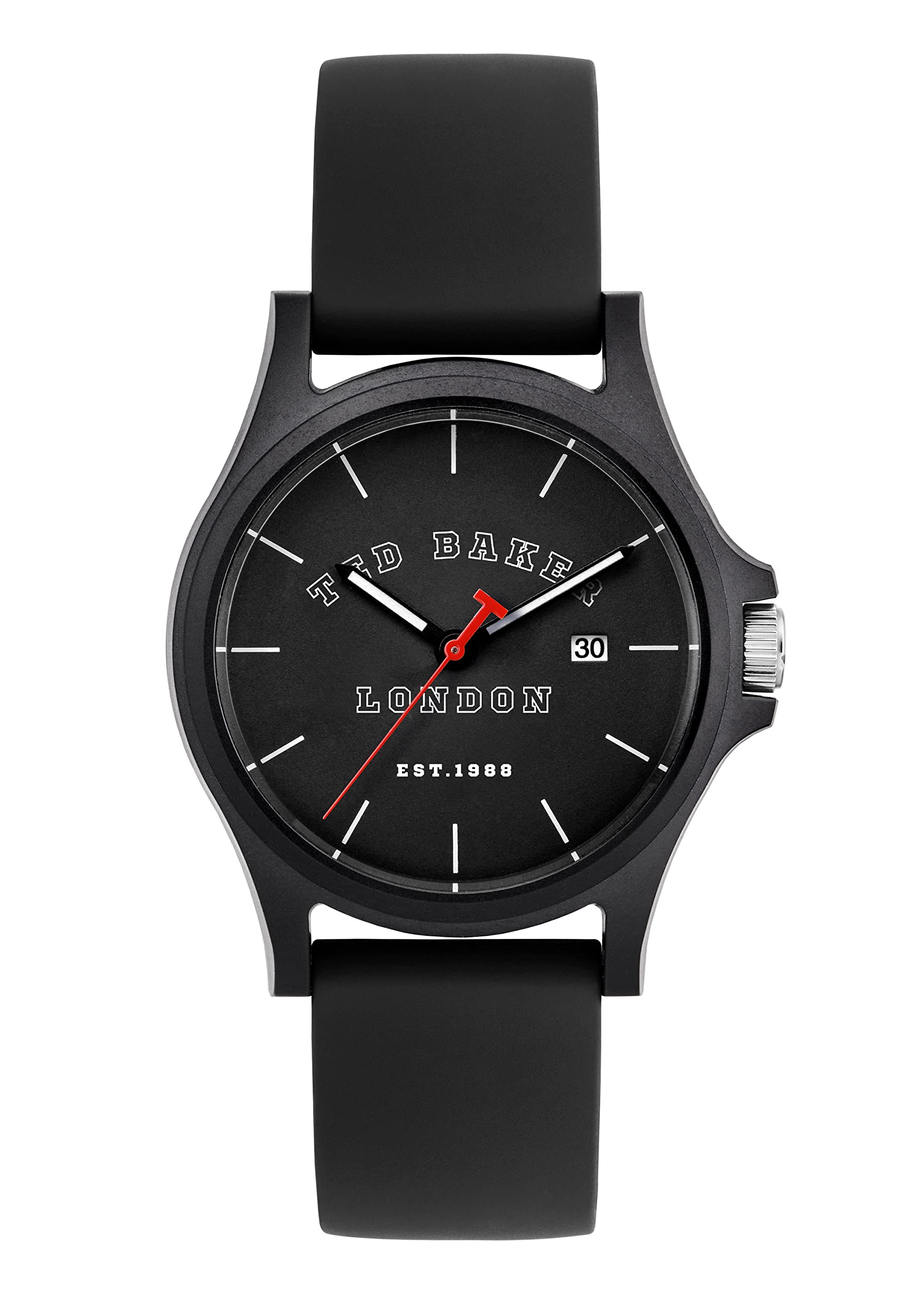 Ted Baker Gents Black Silicone Strap Watch (Model: BKPIRS3019I)