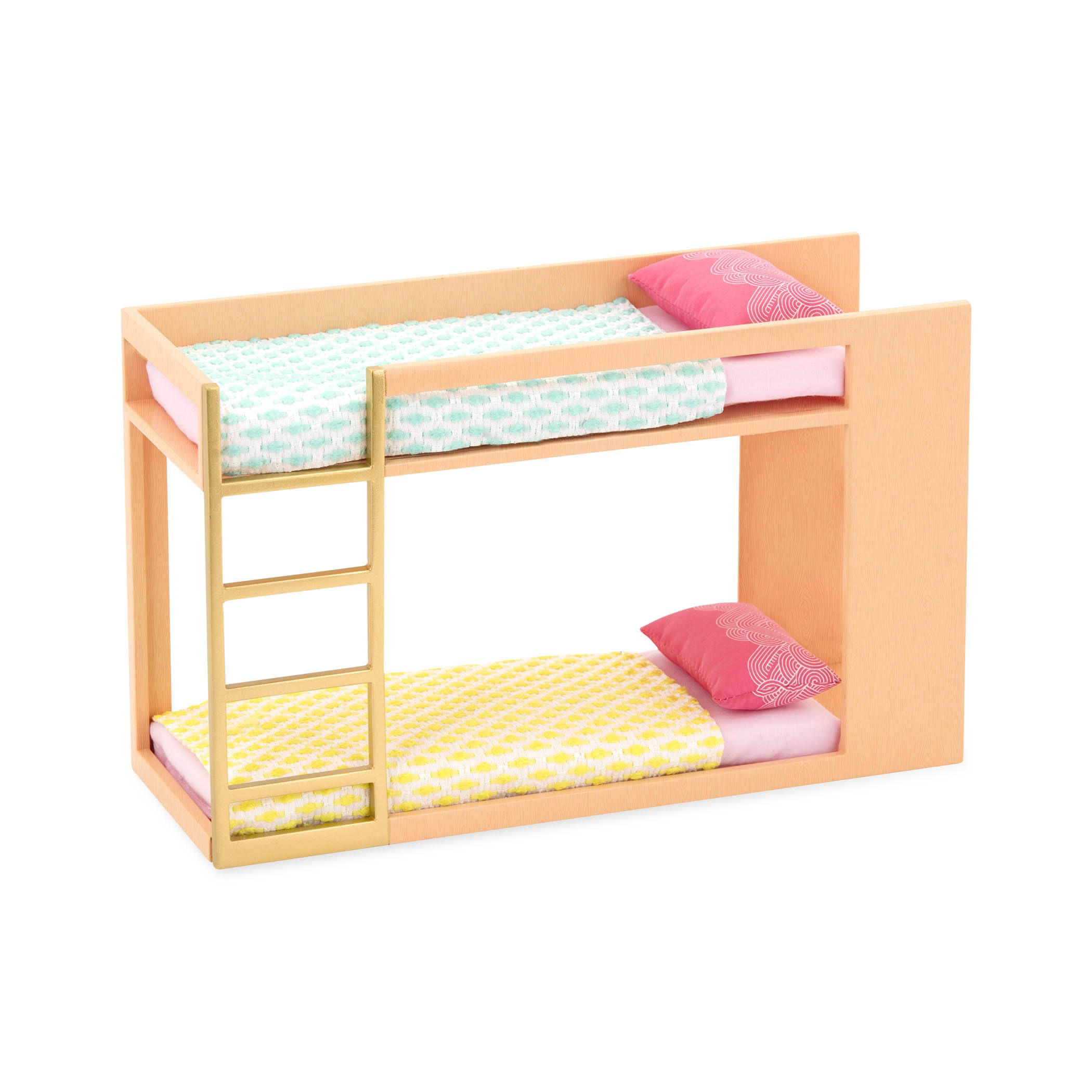 Lori – Bunk Bed Set for Mini Dolls – Bedroom Furniture for 6-Inch Dolls – Dollhouse Accessories – Toys for Kids – 3 Years + – Urban Chic Bunk Bed