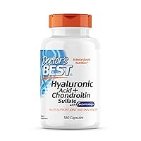 Doctor's Best Hyaluronic Acid with Chondroitin Sulfate, Featuring BioCell Collagen, Non-GMO, Gluten Free, Soy Free, Joint Support, 180 Count (Pack of 1)