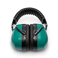 SATA Luxury Style Folding Earmuff with Padded Headband and Ear Cups, Double Shell Design - STFH0421, Green/Black