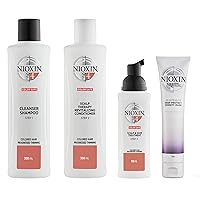 Nioxin System Kit 4, Cleanse, Condition, & Treat the Scalp for Thicker and Stronger Hair, 3 Month Supply + Deep Protect Density Mask, Anti-Breakage Strengthening Treatment for Damaged or Colored Hair