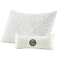 Shredded Memory Foam Pillow for Sleeping, Cooling Bed Pillows King Size, Adjustable Soft and Firm Pillows or Side, Back, Stomach Sleepers with Washable Removable Bed Pillow Cover