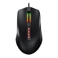 MC 2.1 Wired Gaming Mouse RGB Lighting with Programmable Buttons and User Profiles. Fits in Your Hand. Right Handed. 5000 DPI Pixart Sensor. Black