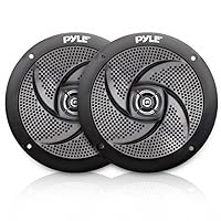 Pyle Low-Profile Waterproof Marine Speakers - 240W 6.5 Inch 2 Way 1 Pair Slim Style Waterproof and Weather Resistant Outdoor Audio Stereo Sound System, for Boat, Off-Road Vehicles - Pyle (Black)