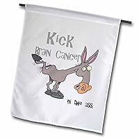 3dRose fl_115583_1 Kick Brain Cancer in The Ass Awareness Ribbon Cause Design Garden Flag, 12 by 18-Inch