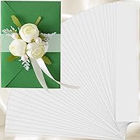 Yexiya 100 Pcs Vellum Belly Bands for 5x7 Invitations Clear Invitation Belly Bands Wedding Vellum Band for Envelopes Wraps Jackets Christmas Card Gift(Pure White Pattern, 2 x 12 Inch)