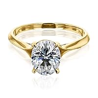 Kobelli 2ct Oval Forever One DEF Moissanite Cathedral Engagement Ring