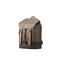 Heritage Canvas Leather Laptop Backpack, Smart Casual Daypack, Tablet Friendly Backpack TRP0448 (Olive Pu)