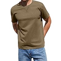 Mens T-Shirts - Short Sleeve Crew Neck Casual Basic Tee Classic Tshirts - Midweight Durable