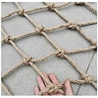 Hand-Woven Hemp Rope Nets 6mm Thick Jute Rope Net, Hemp Rope Net Ladder Toy Play Gym Hanging Swing Net 3 * 3M Hammock Toy Decor Net Retro Bar Restaurant Decorative Netting(Size:2 * 3m（