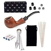 Tobacco Smoking Pipes, 9mm Tobacco Pipe, Come with Pipe Filters, Pipe Cleaners, 3-in-1 Pipe Scraper, Pipe Metal Balls and Pipe Bits