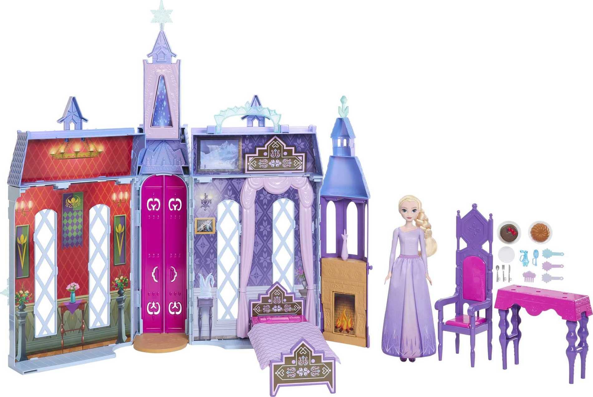 Disney Frozen Arendelle Doll-House Castle (2+ Ft) with Elsa Fashion Doll, 4 Play Areas, and 15 Furniture and Accessory Pieces From Disney's Frozen 2